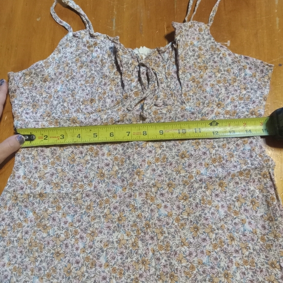 4/$15 Babydoll Floral Spaghetti Strap Romper Active USA Size Large Pink Orange - Picture 9 of 9